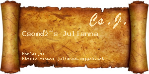 Csomós Julianna névjegykártya